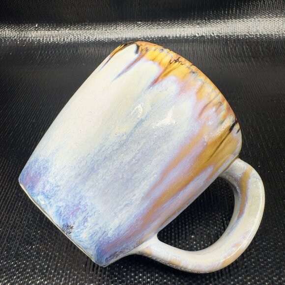 Ken Edwards Pottery Mexican Stoneware Pottery Coffee Mugs Cups Set 2 Drip Glaze - Picture 5 of 16